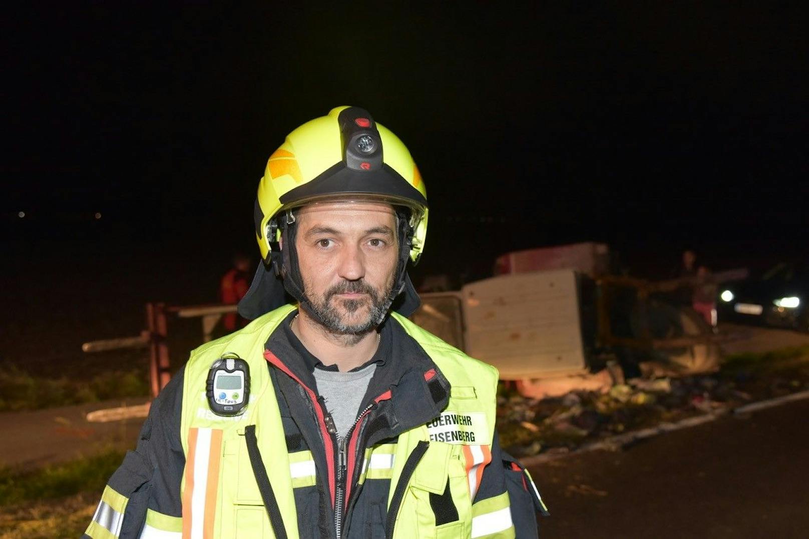 Feuerwehr-Kommandant Wolfgang Rieck war unter den Ersthelfern.