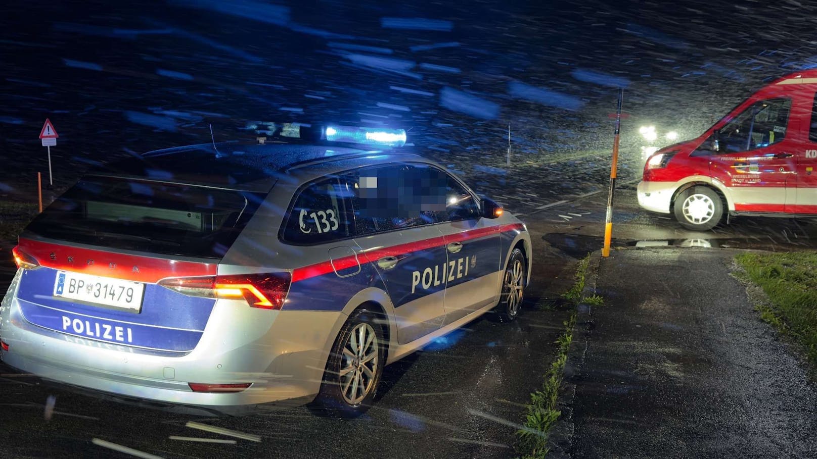 Der zweite Stier musste von Bauer, Feuerwehr und Polizei bei Schneetreiben gesucht werden.