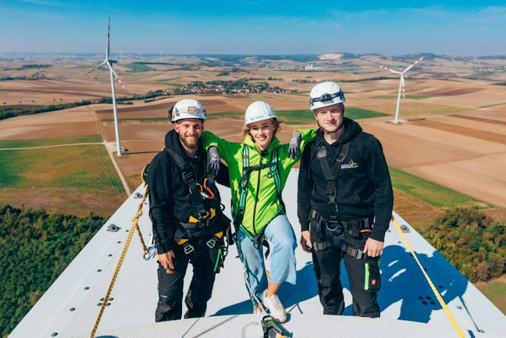 Dafür ging es hoch hinaus auf die Windräder des Weinviertels.