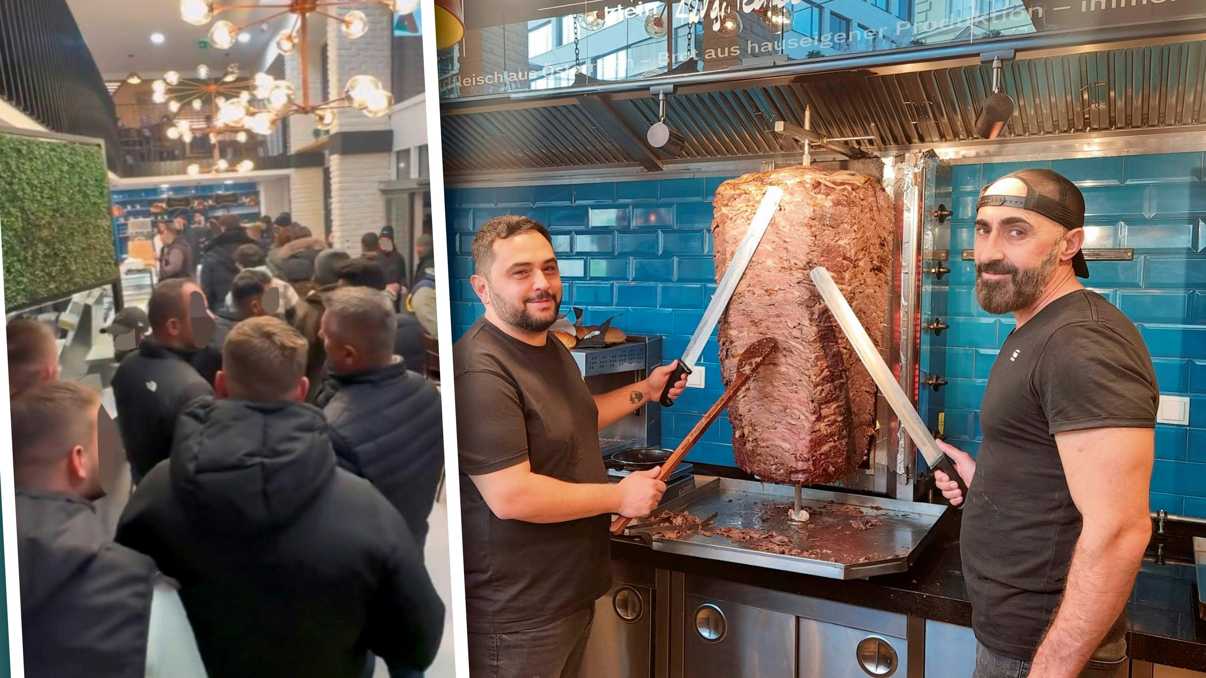 Wegen des Ansturms auf den "Linza Döner" legen die Chefs Beyhan Ayaz (li.) und Ediz Özkan legen auch mal selbst mit Hand an.