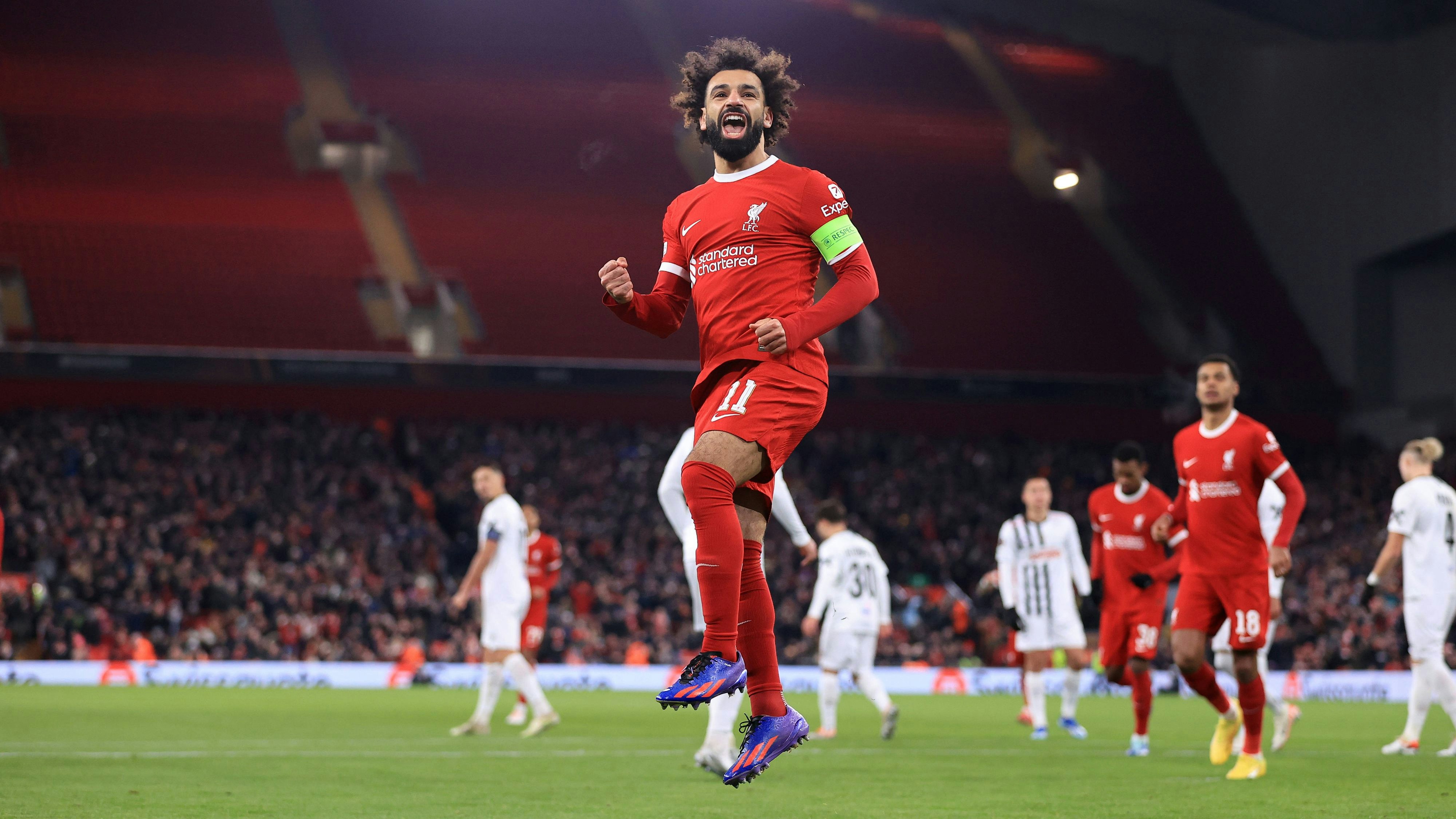 Mo Salah jubelt gegen den LASK