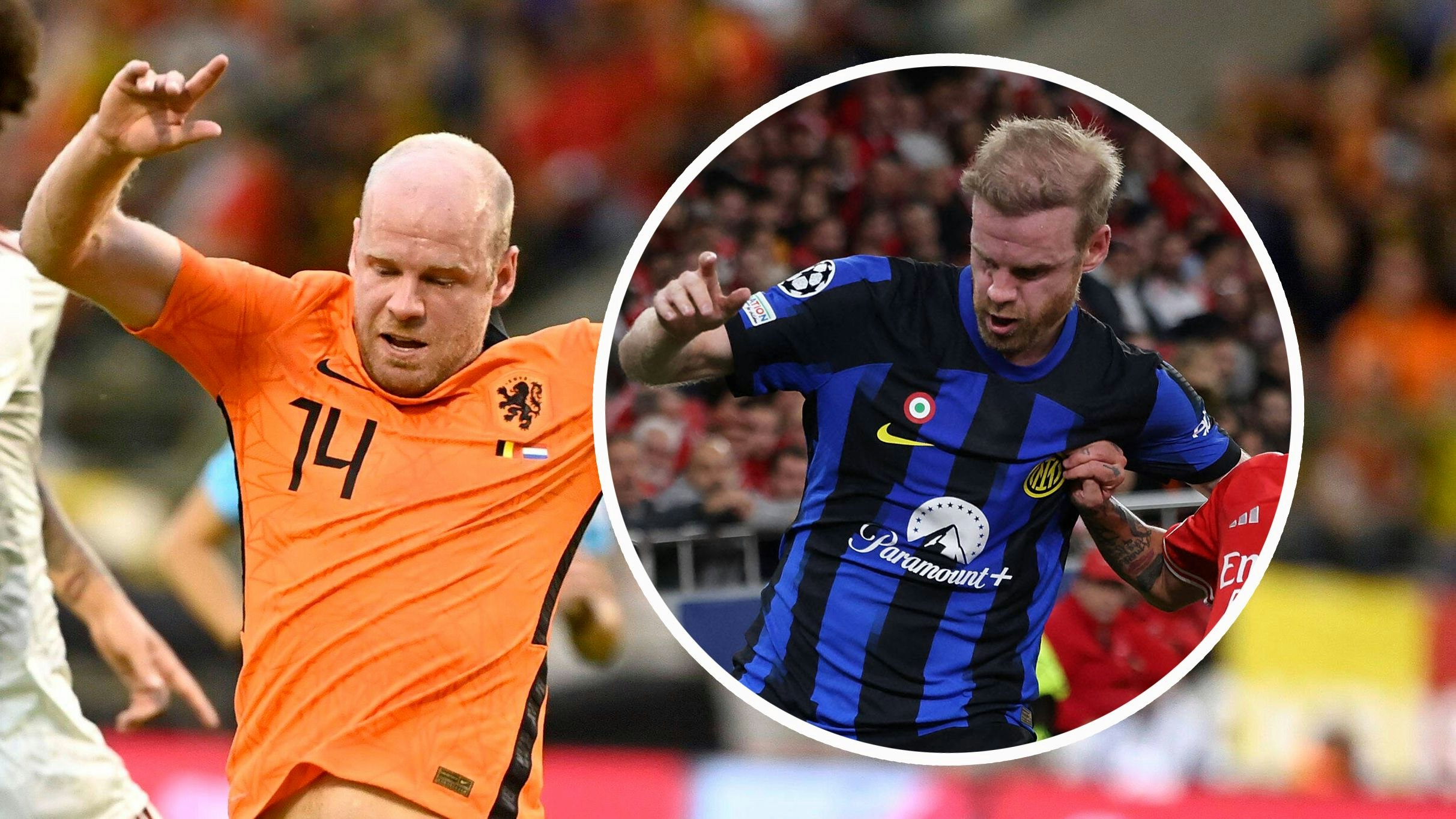 Davy Klaassen vor und nach der Haar-Transplantation.