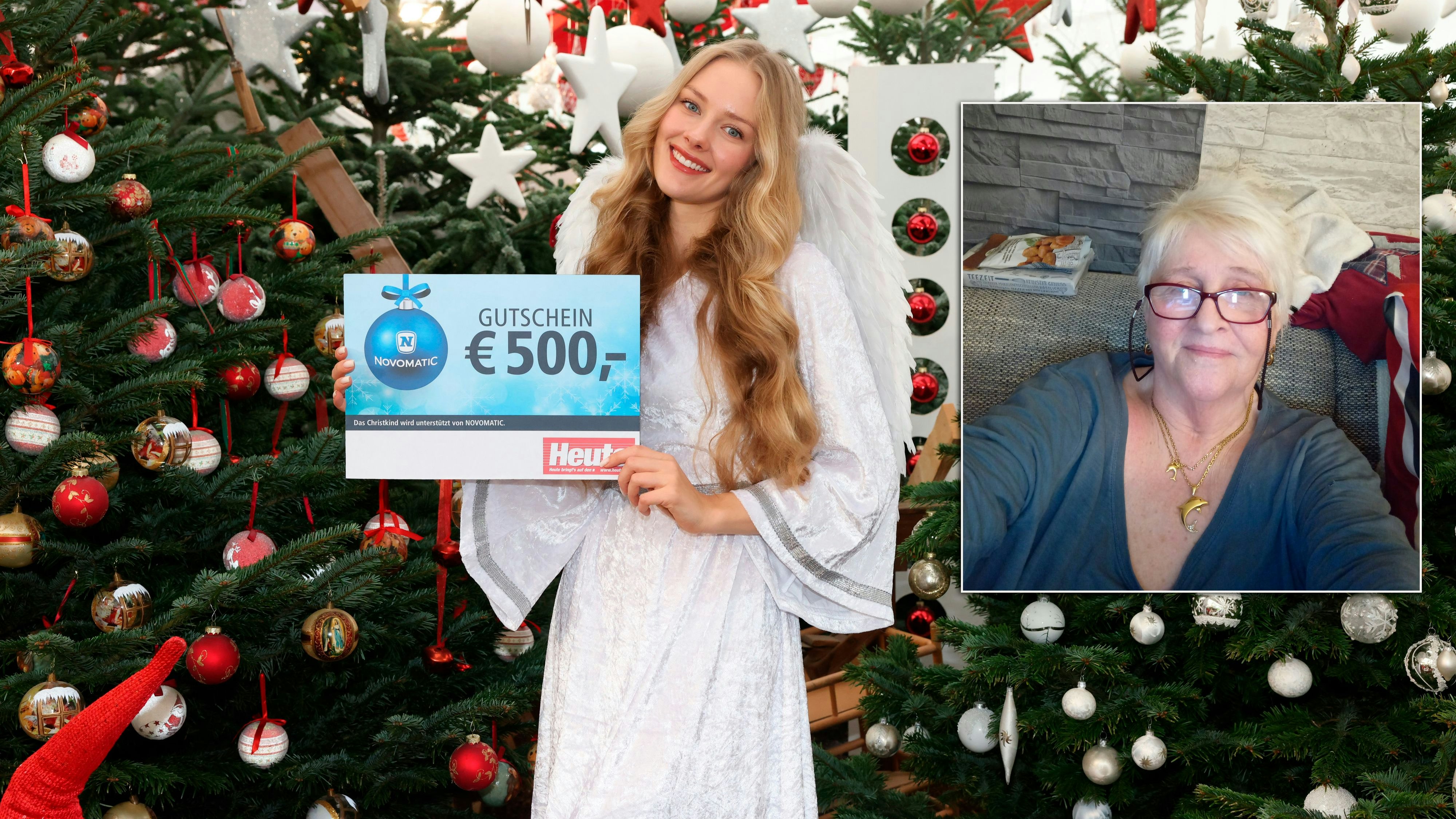 Edith (re.) kann sich mit den 500 Euro vom "Heute"-Christkind nun ein neues Gebiss leisten.