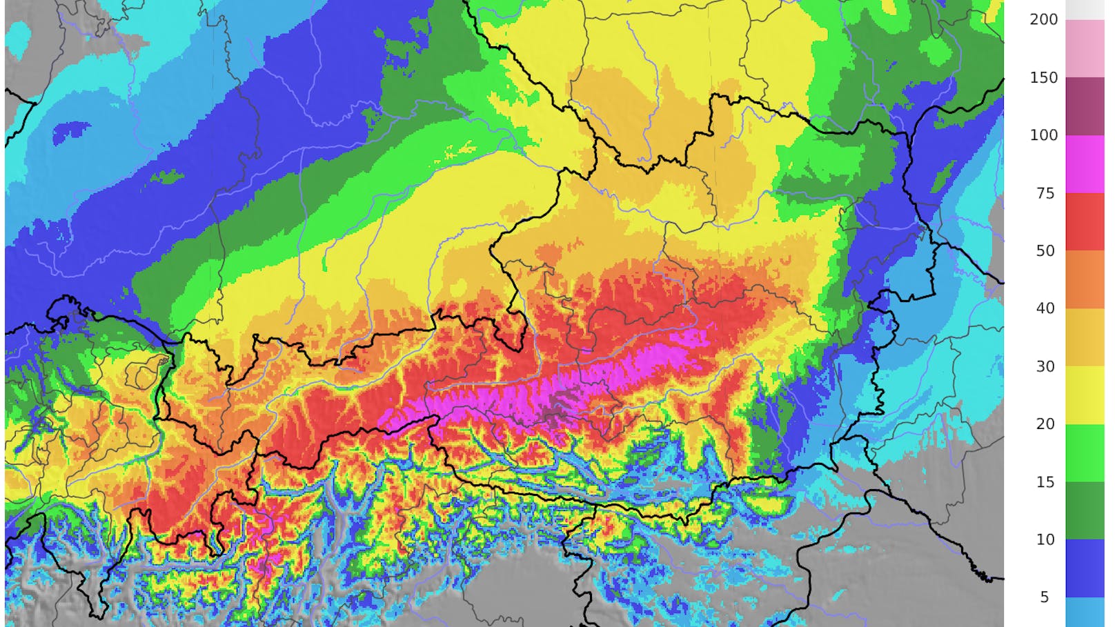 So viel Neuschnee erwartet Österreich in Zentimetern zwischen Freitagabend und Samtagabend