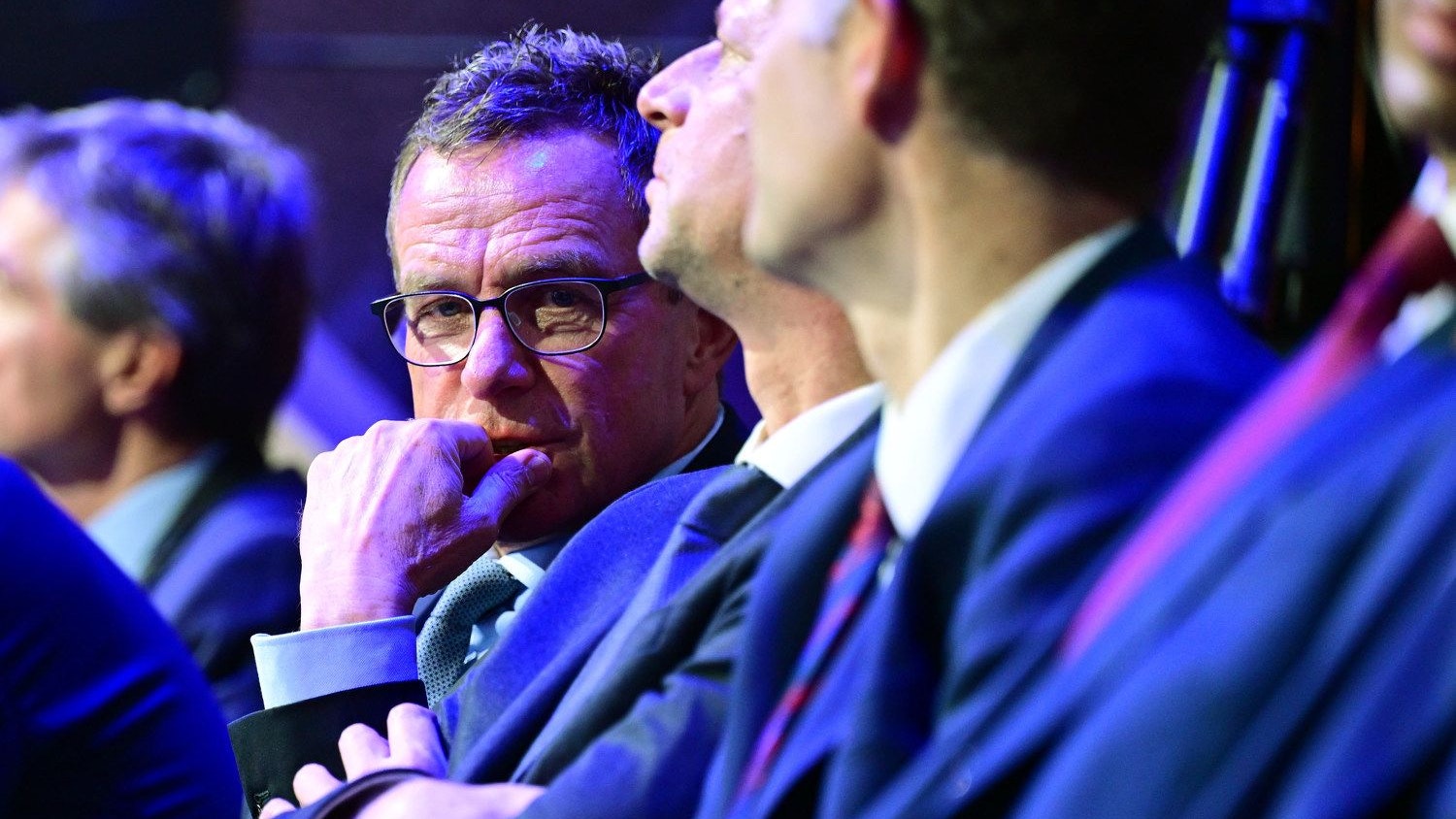ÖFB-Teamchef Ralf Rangnick bei der Auslosung in Hamburg. 