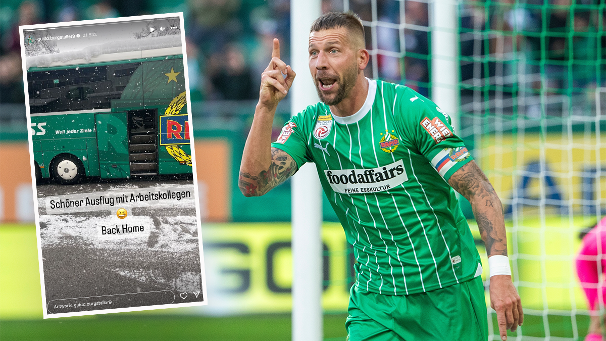 Rapid-Stürmer Guido Burgstaller nahm die Absage mit Humor.