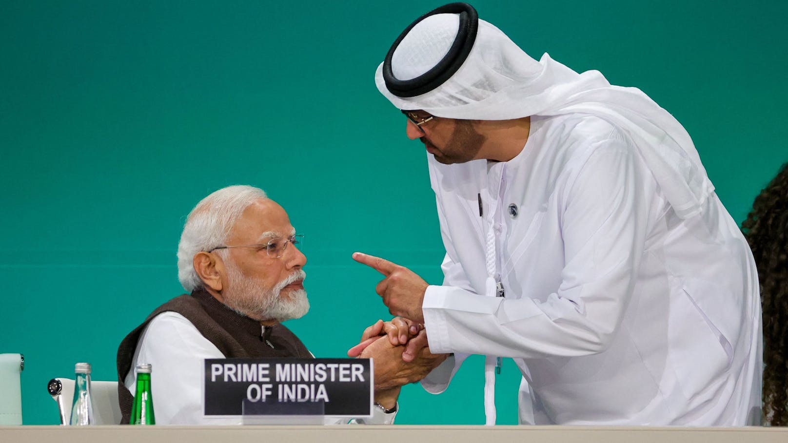 Al-Dschaber mit Indiens Premierminister <strong>Narendra Modi</strong> (l.)
