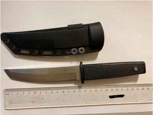 Die Polizei konnte die mutmaßliche Tatwaffe sicherstellen.