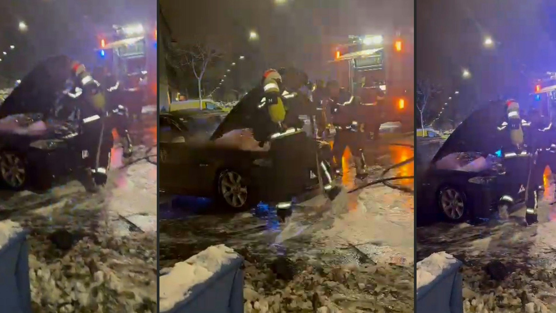 Flammen aus der Motorhaube! Die Wiener Feuerwehr eilte am Dienstagabend in den 16. Bezirk.