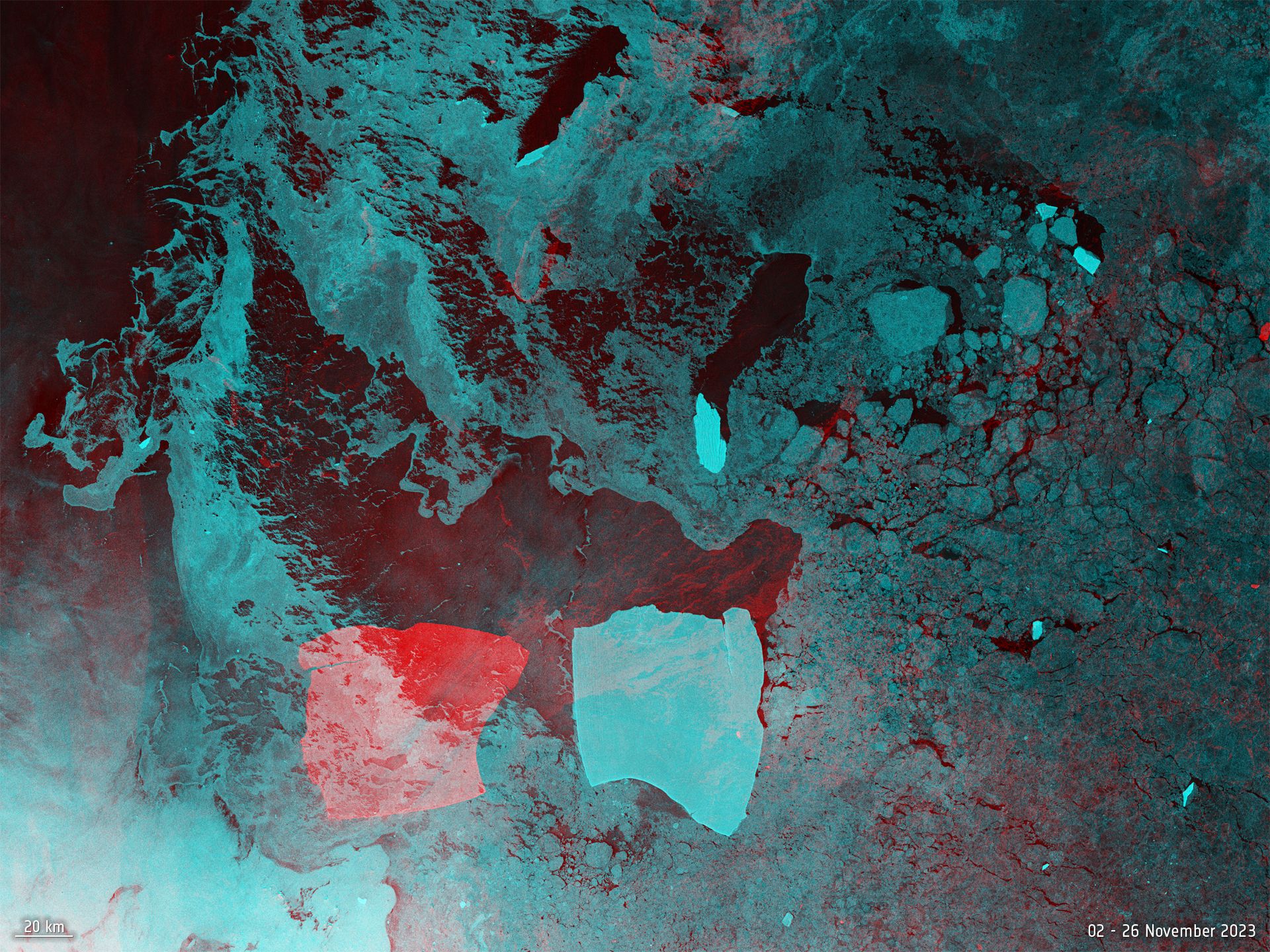 Die Überlagerung von Bilder des ESA-Satelliten <a href=