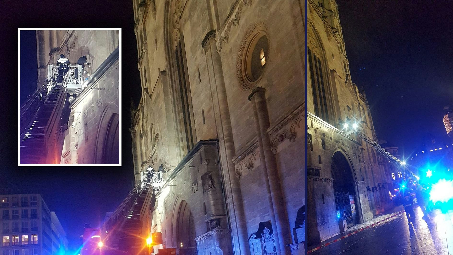 Wiener Feuerwehr erneut im Einsatz: Schneemassen und Eiszapfen müssen auch am Stephansdom beseitigt werden.
