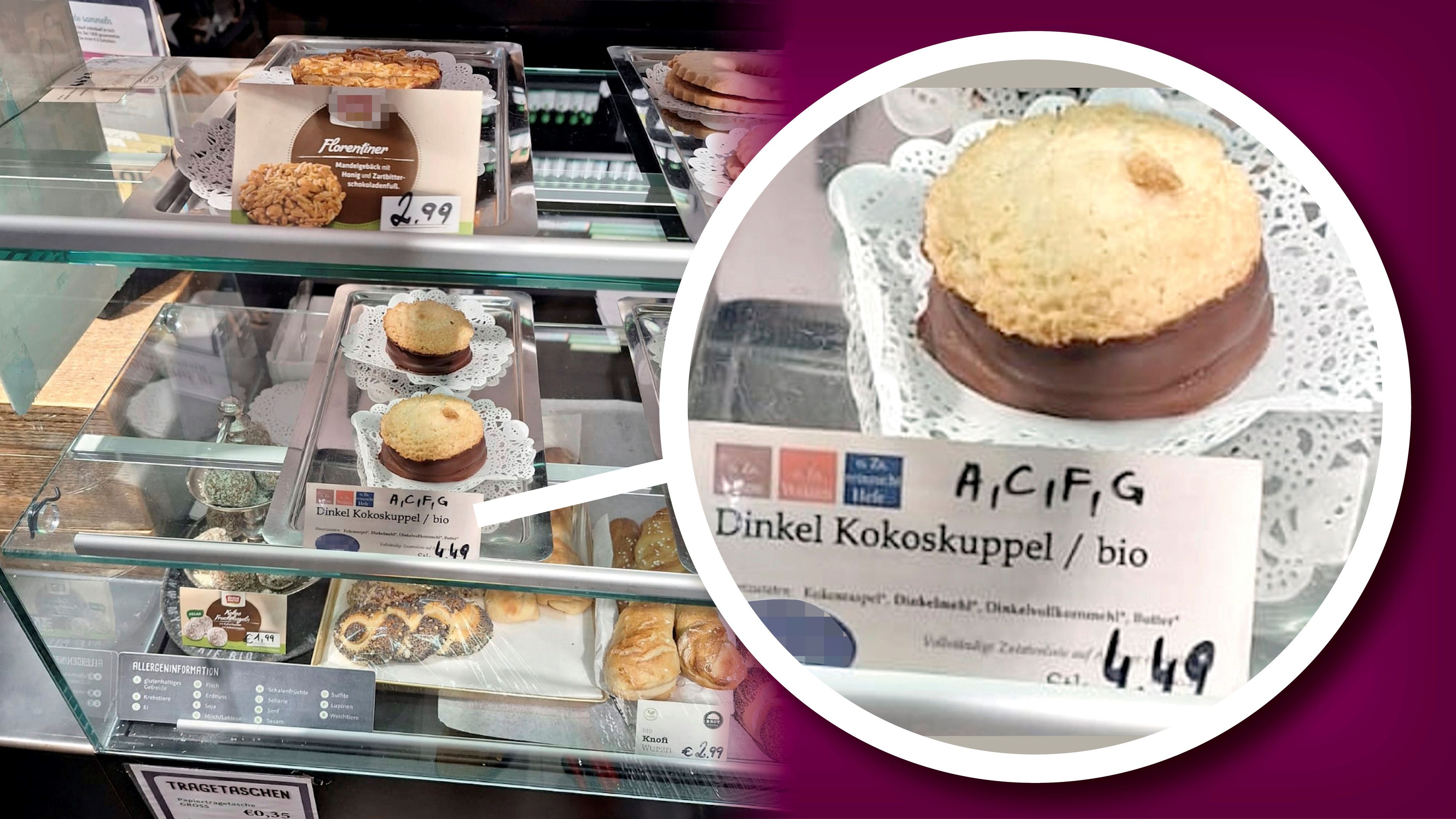 Verwunderung beim Blick auf das Preisschild: Ein Linzer Bio-Supermarkt verlangt für eine Kokoskuppel 4,49 Euro. 