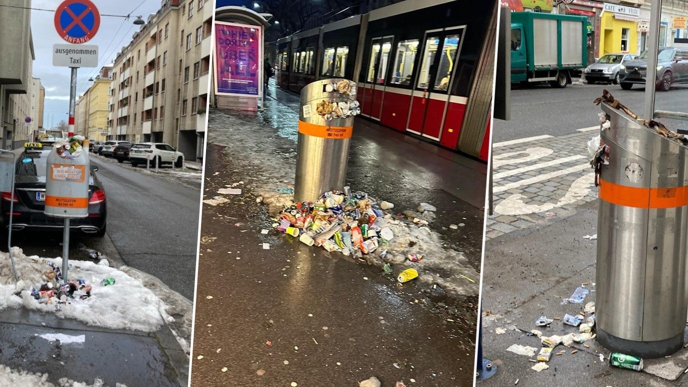 Wiener Mistkübel laufen nach Schnee-Hammer über