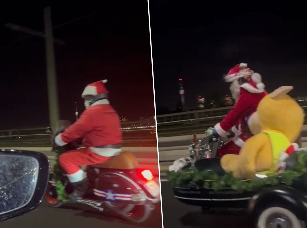 Auf der Floridsdorfer Brücke sichtete Leserin Jenny die verkleideten Mopedlenker.