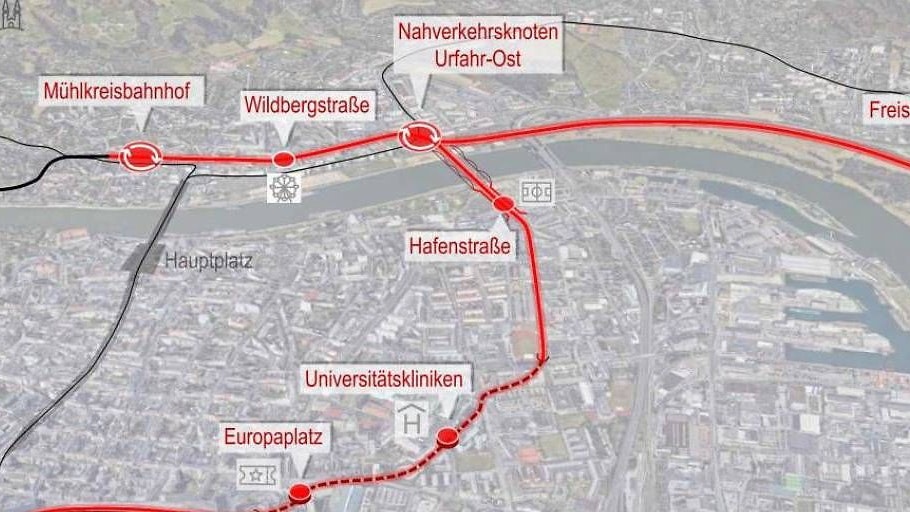 Die geplanten Routen der neuen Stadtbahn.