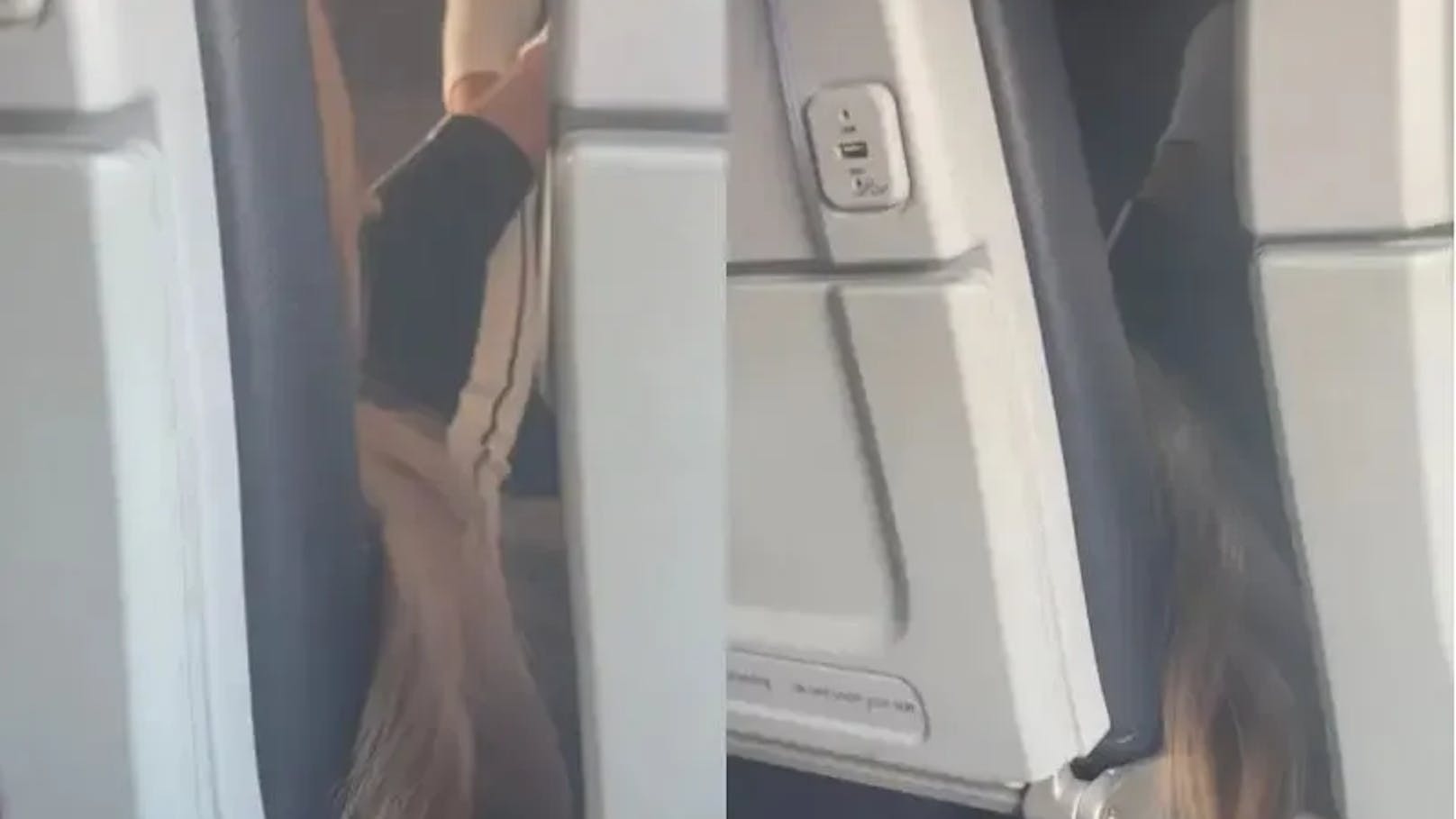 Betrunkene übergibt sich im Flieger auf Koffer von Frau