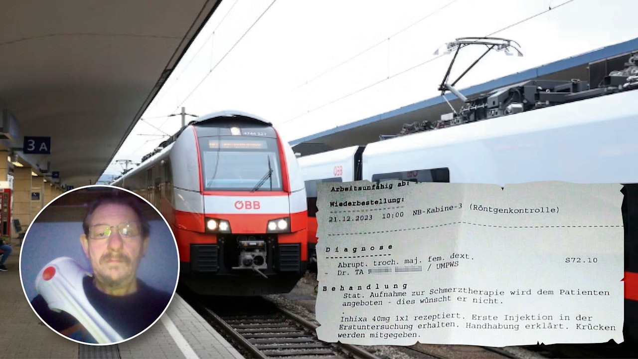 Heute.at - Witwer brach sich Hüfte vor Zug: Kann nicht aufs Klo