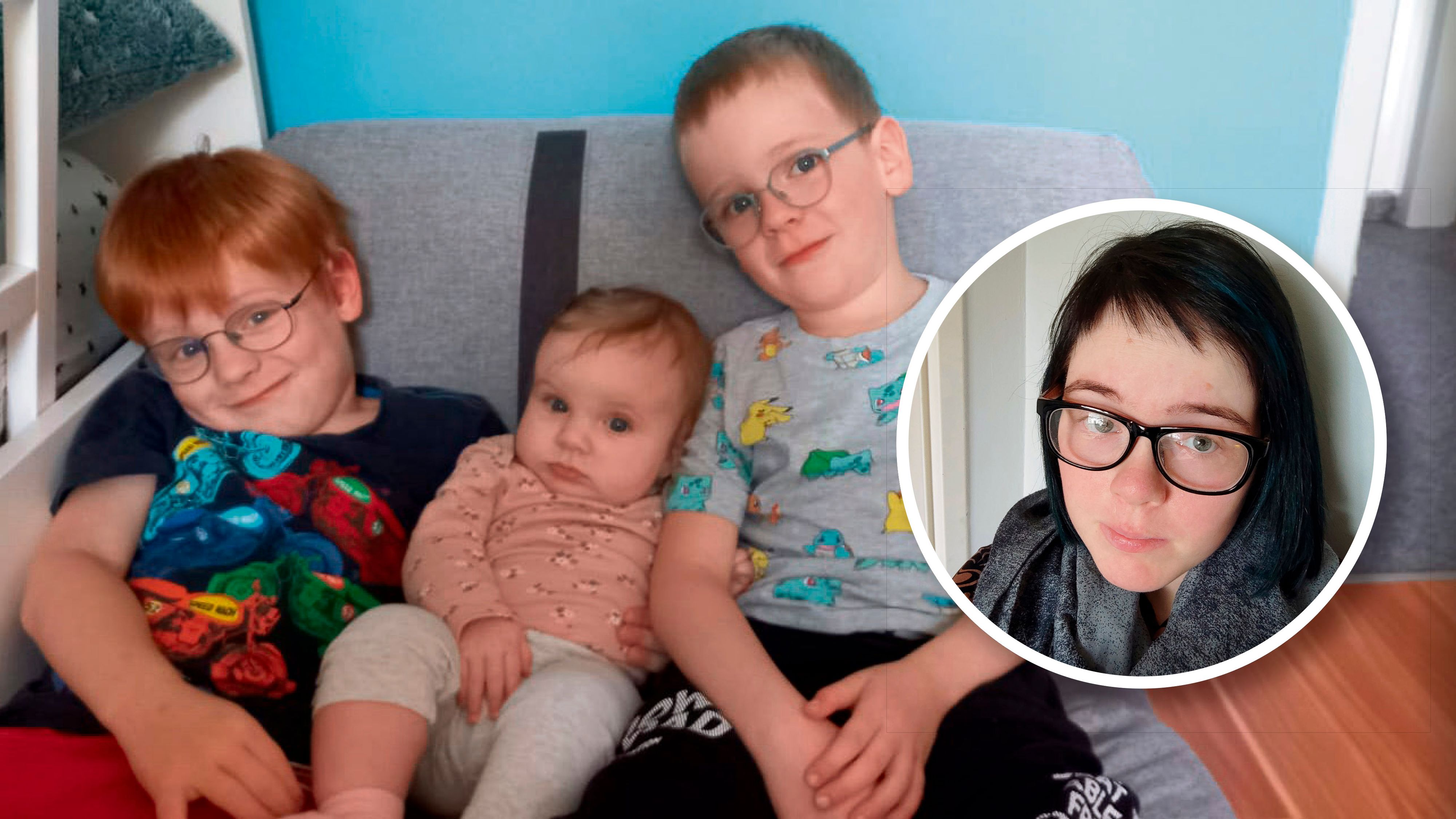 Mutter Larissa und ihre drei Kinder müssen gemeinsam mit dem Vater (nicht am Foto) aktuell frieren. Das <em>