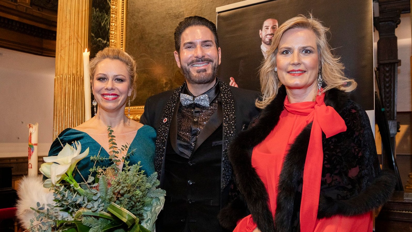 Die Opern-Divas Daniela Fally und Camilla Nylund mit Kammersänger und Intendant Clemens Unterreiner.