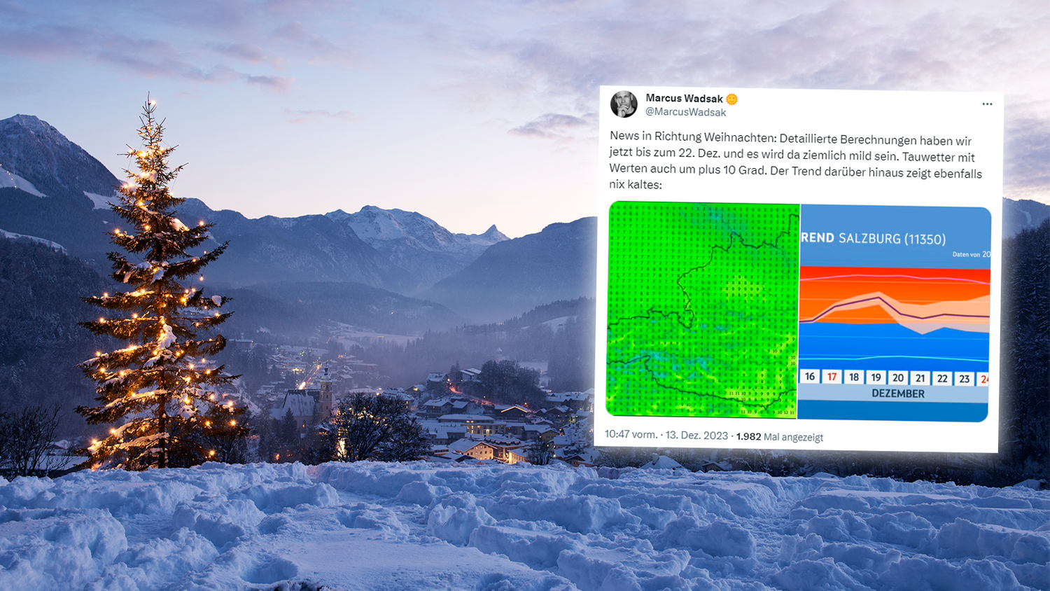 Weihnachten wird auch dieses Jahr vermutlich viel zu warm.