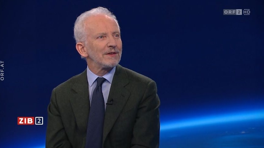 Außenpolitik-Experte Stefan Lehne war am 14. Dezember 2023 Studiogast in der ORF-"ZIB2". 