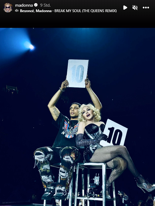 Madonna brachte ihren Freund Josh Popper bei ihrer "Celebration"-Tour-Show in Brooklyn mit auf die Bühne.