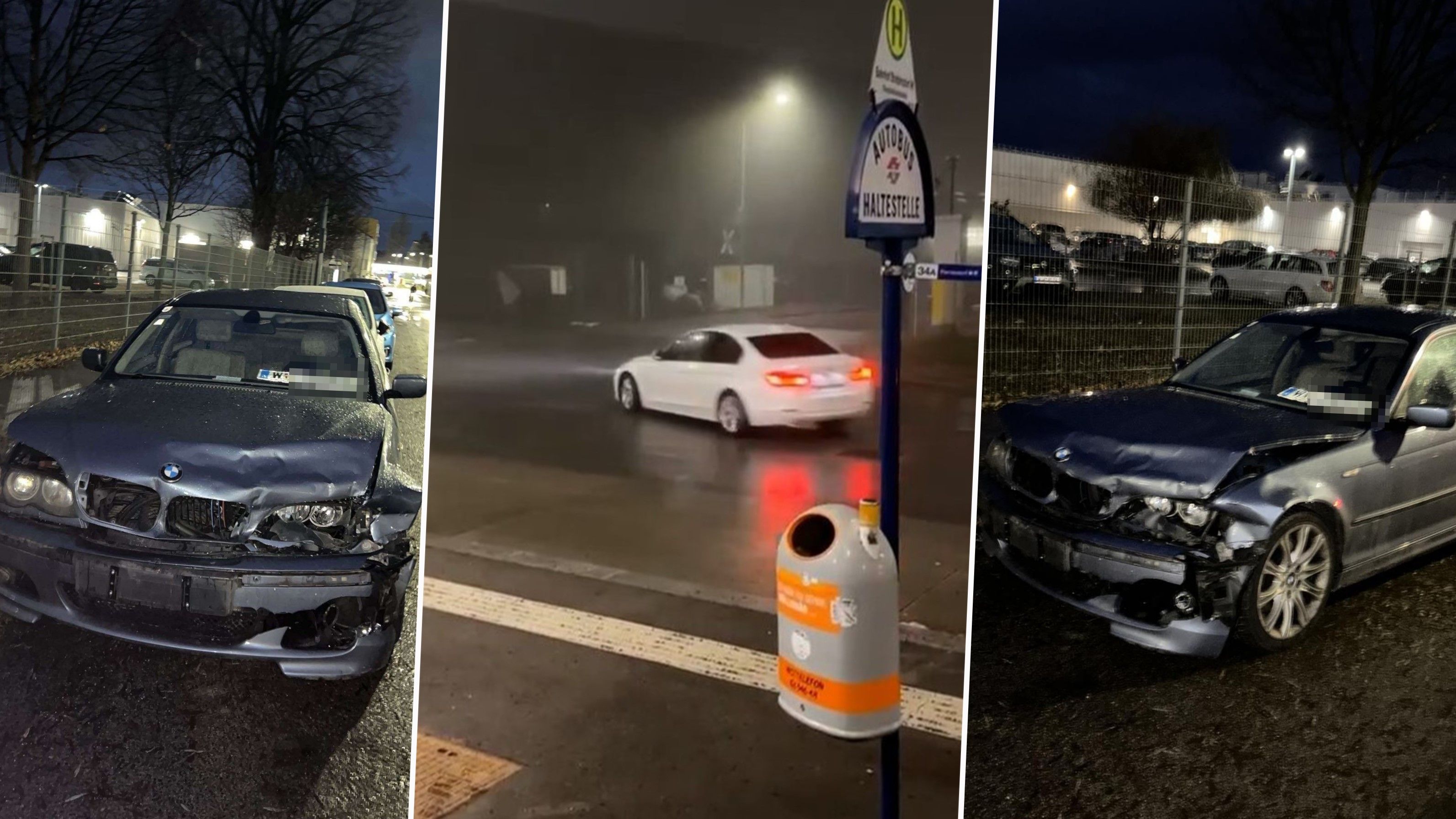Mit einem Manöver zerlegte ein junger Autofahrer gleich zwei 3er-BMWs!
