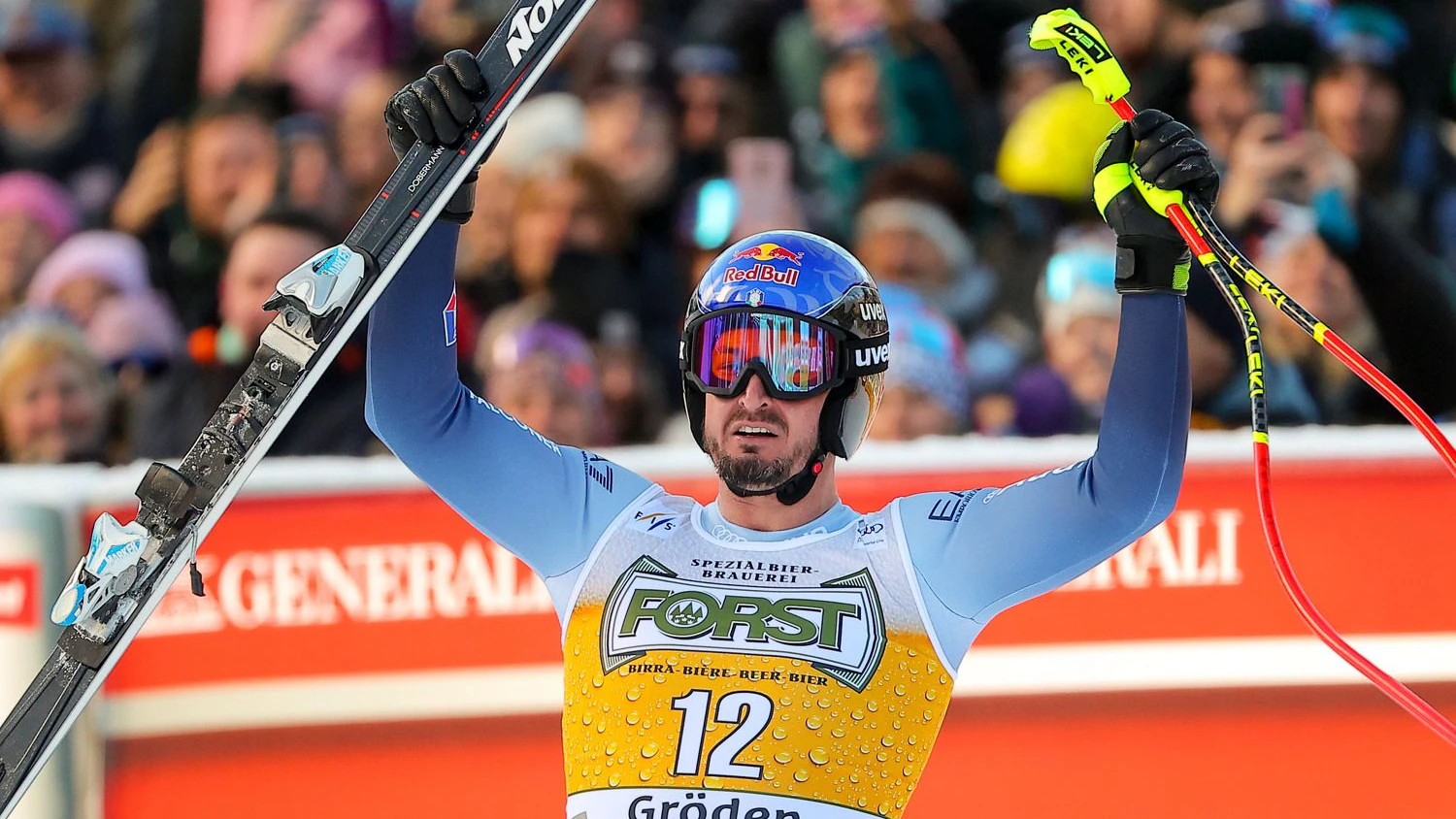 Der Südtiroler Dominik Paris triumphiert in Gröden. 