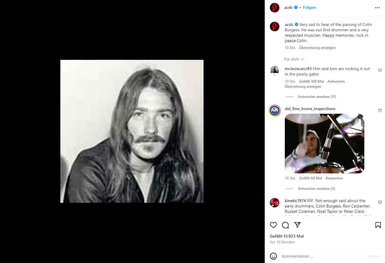 AC/DC-Drummer Colin Burgess ist tot – Musik | Heute.at
