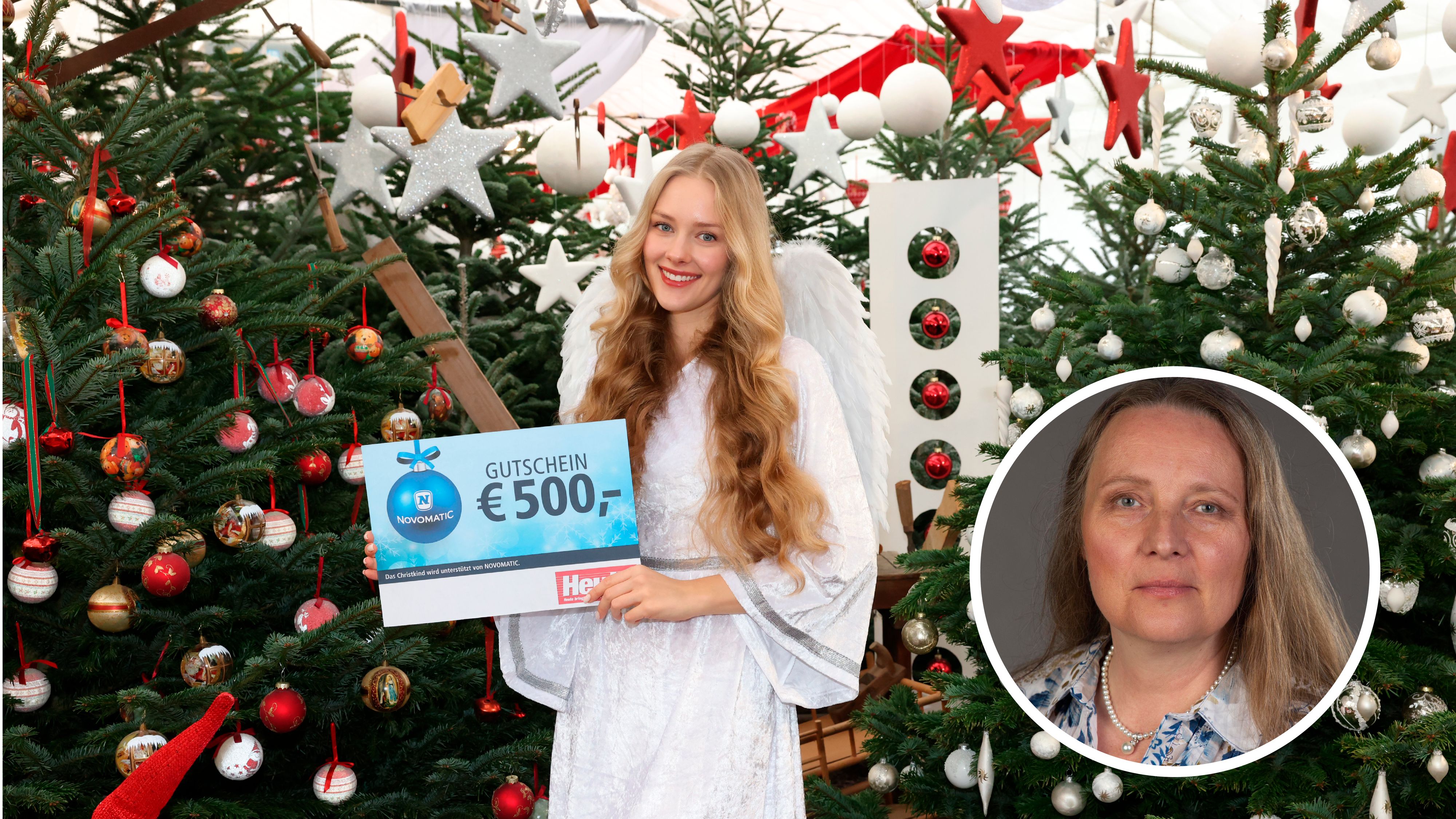 Christkind hilft Elisabeth (54) mit der Fernwärme-Rechung.