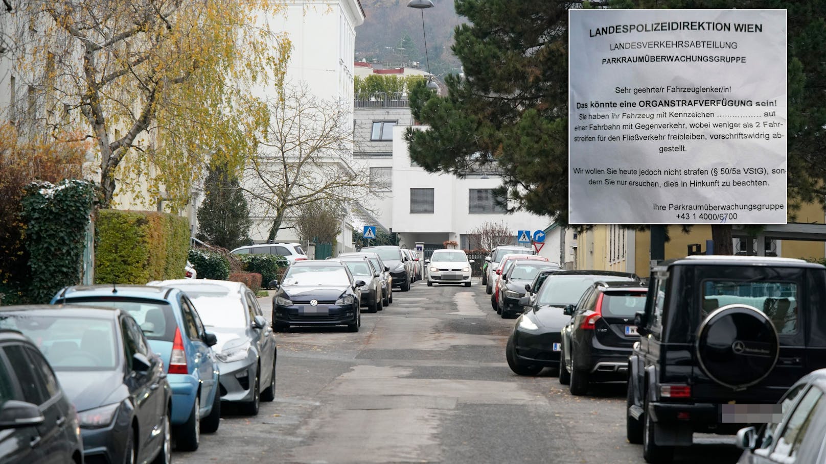 <strong>19.12.2023: Anrainer-Ärger: "Dürfen plötzlich nicht mehr parken".</strong> Die Bewohner der Trazerberggasse in Hietzing sind verärgert: Plötzlich dürfen sie nicht mehr auf beiden Seiten der Straße parken, <a rel="nofollow" data-li-document-ref="120010056" href="https://www.heute.at/s/anrainer-aerger-duerfen-ploetzlich-nicht-mehr-parken-120010056">sonst droht Strafe >>></a>