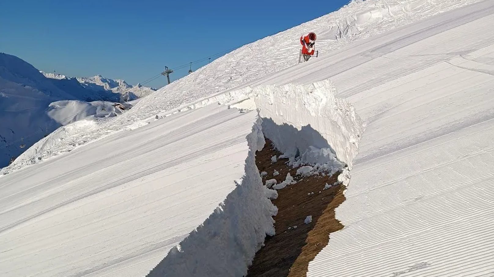 Die Skipisten brechen in Österreich plötzlich weg