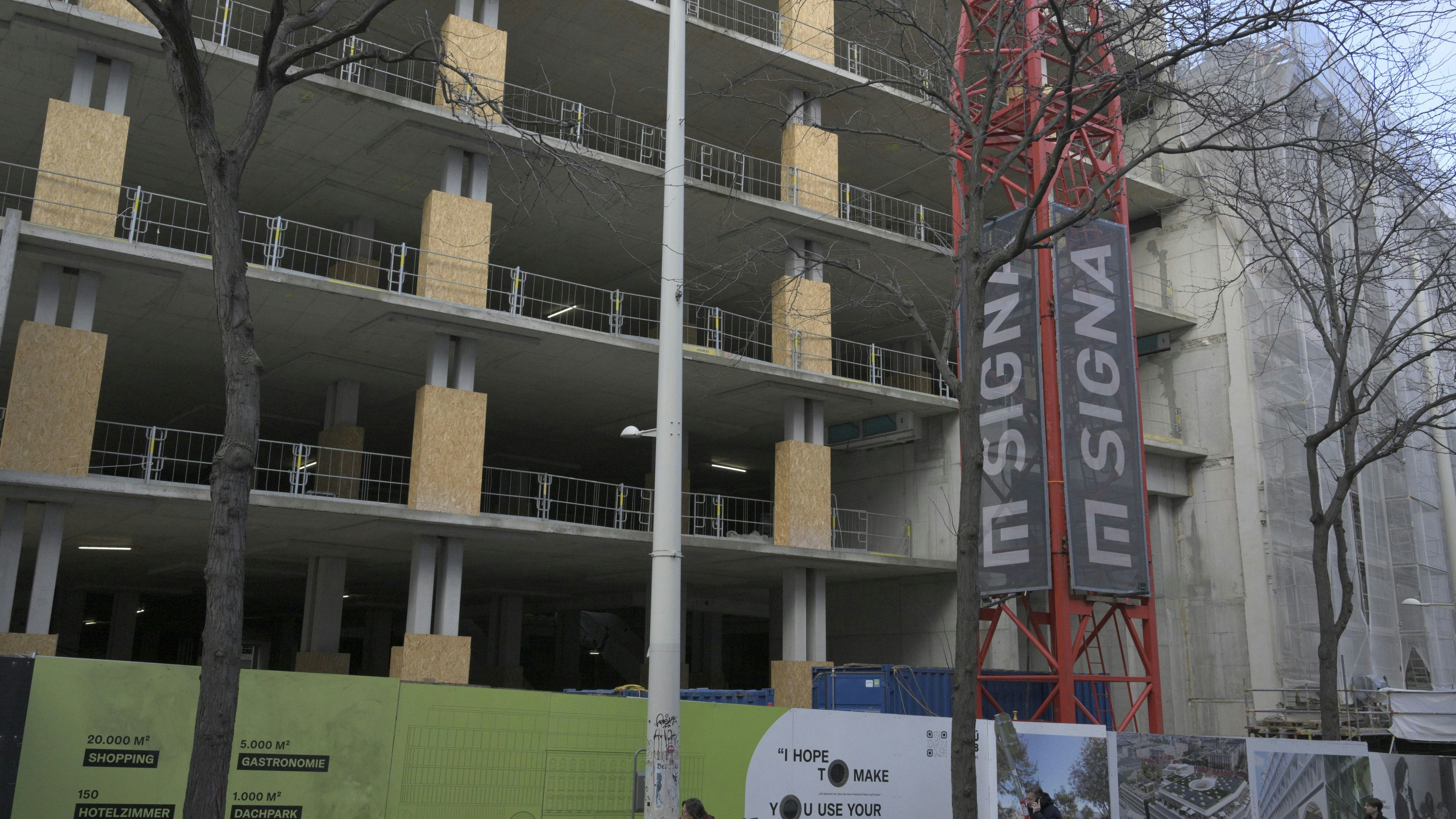 Die Arbeiten am Kaufhaus Lamarr stehen derzeit still. 