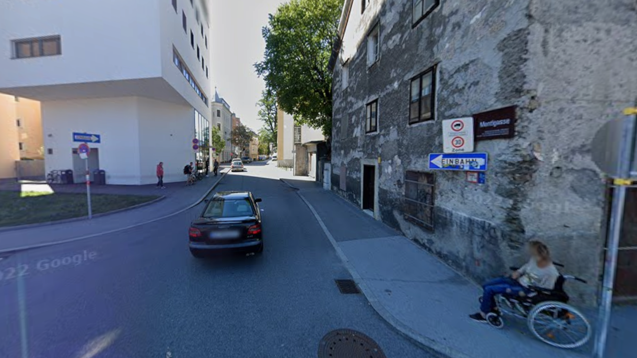 Blick in die Innsbrucker Mentlgasse von der Südbahnstraße aus.