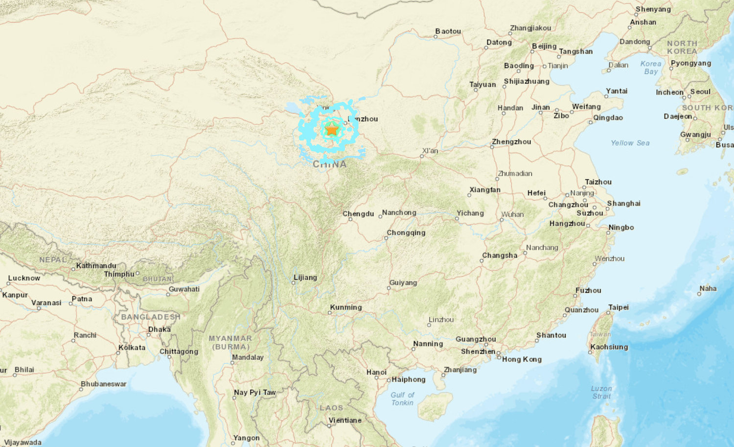 Screenshot USGS Earthquakes
