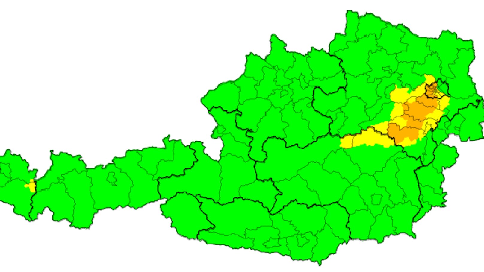 Aktuelle Unwetterwarnungen für Österreich (Wind)