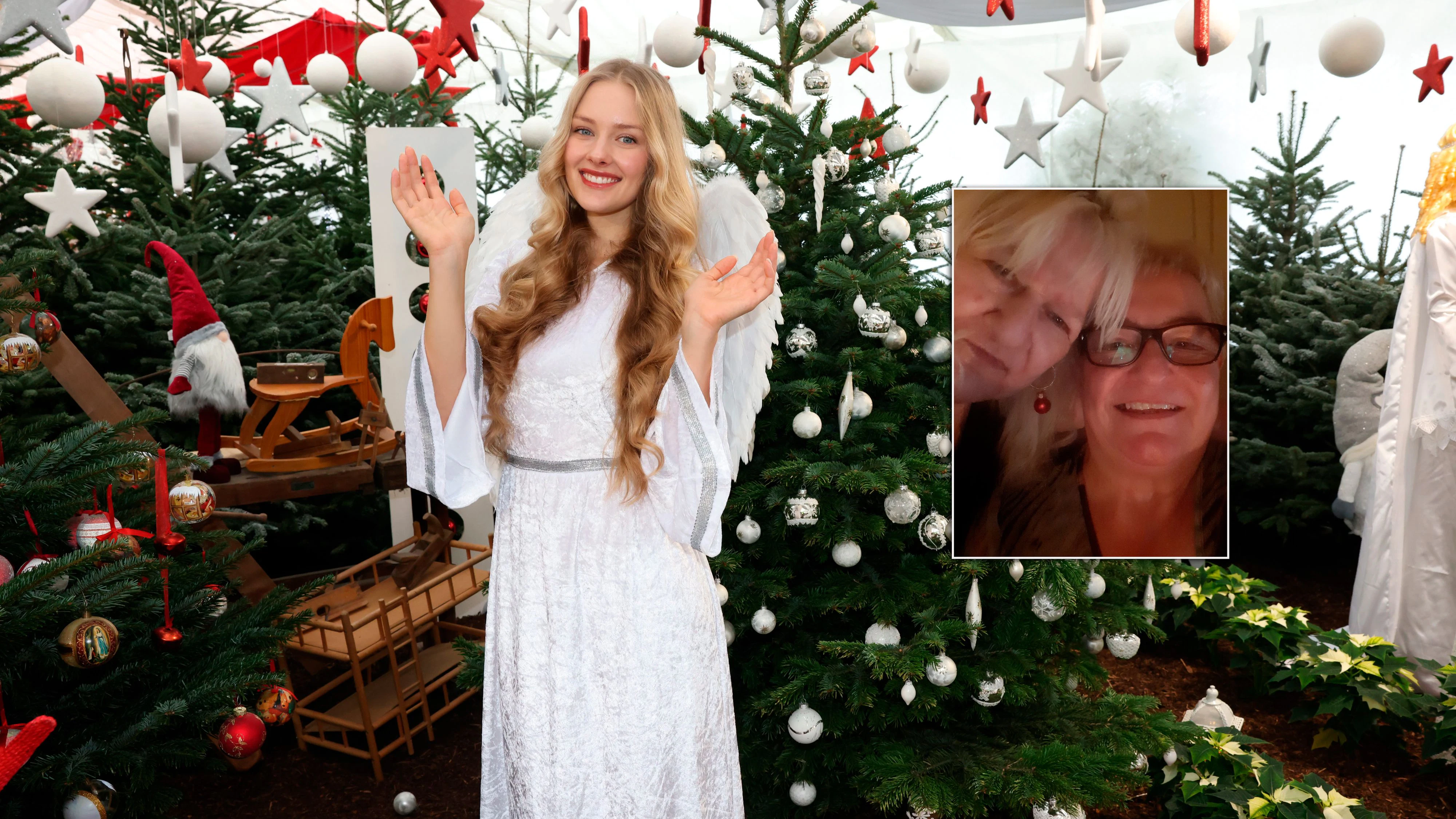 Das "Heute"-Christkind macht Andrea (r.) und ihrer Schwester Silvia (M.) eine Freude.