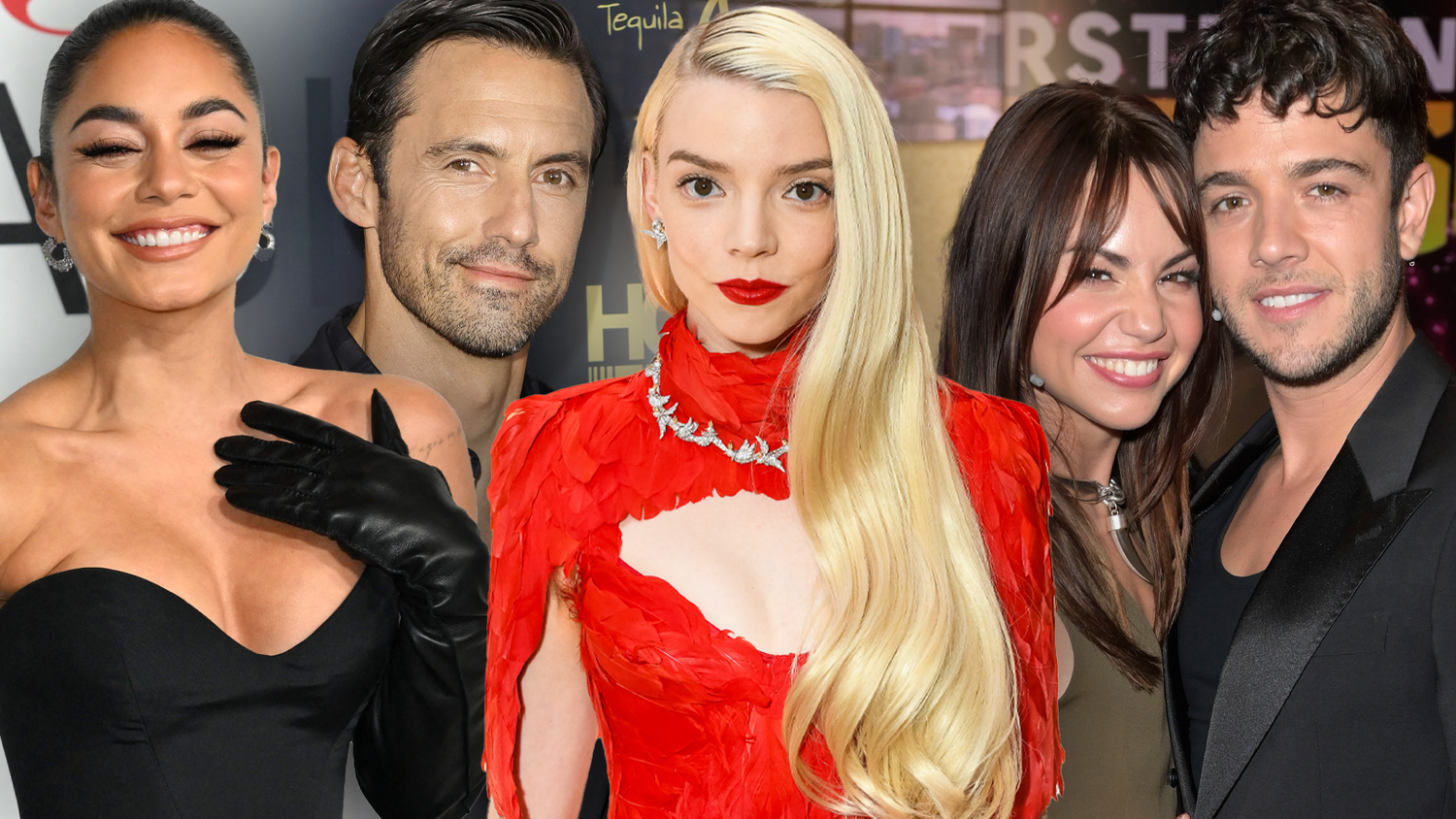 Einige Stars haben 2023 den Bund fürs Leben geschlossen. (im Bild: Vanessa Hudgens, Milo Ventimiglia, Anya Taylor-Joy, Luca Hänni und seine Christina)