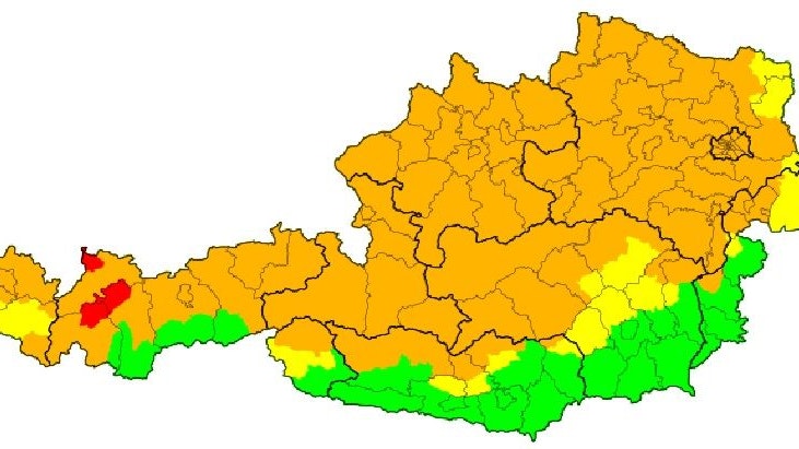 Aktuelle Unwetterwarnungen für Österreich