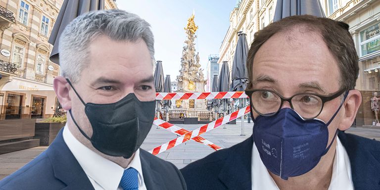 Kanzler Karl Nehammer (VP) und Gesundheitsminister Johannes Rauch (Grüne) räumen Corona-Fehler ein.