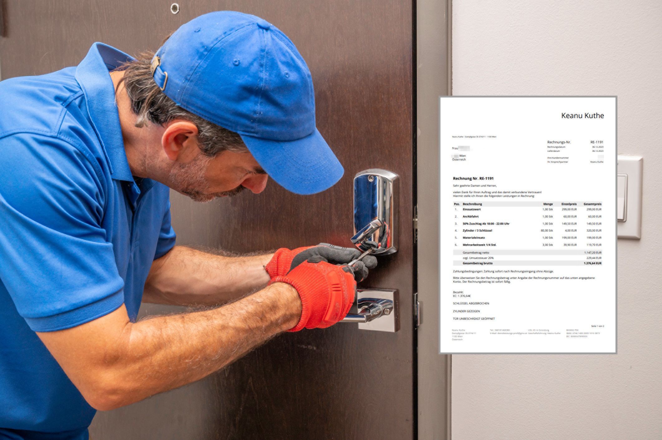 Laut der Wienerin trödelte der Dienstleister extra, um mehr Geld herauszuholen.