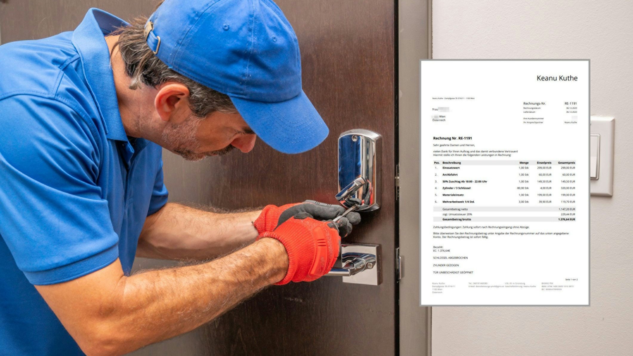 Laut der Wienerin trödelte der Dienstleister extra, um mehr Geld herauszuholen.