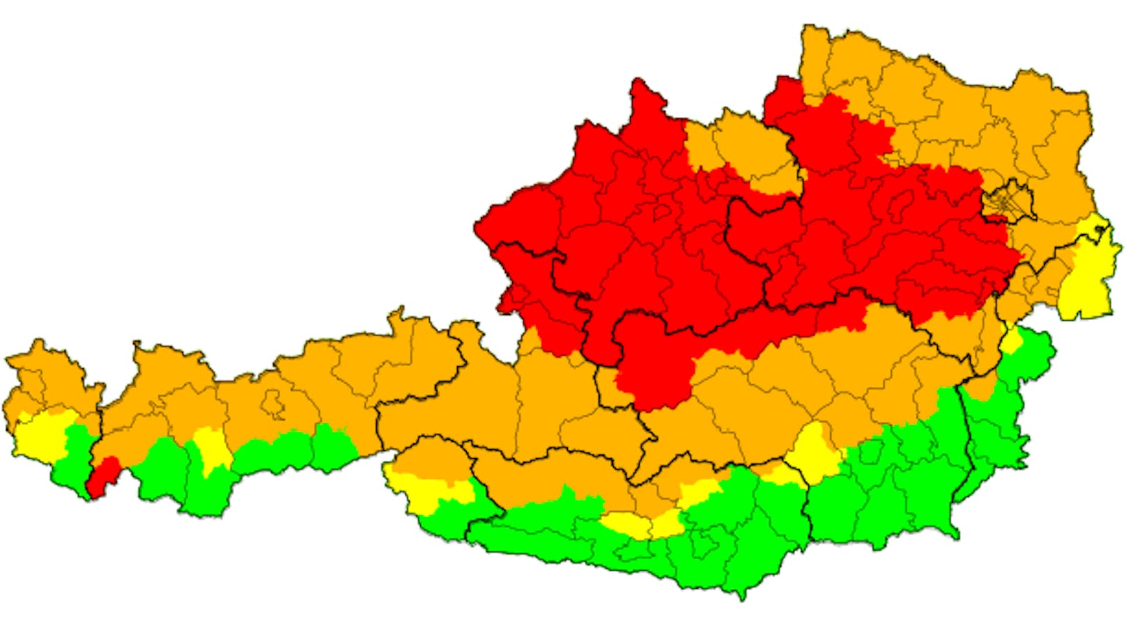 Die aktuellen Wetterwarnungen.