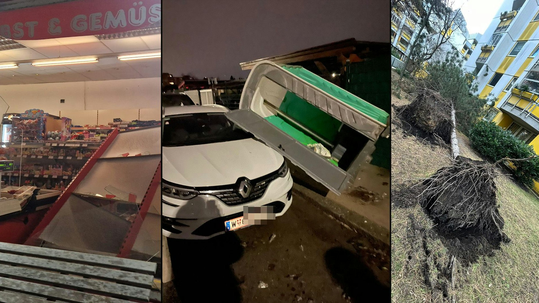 Ein heftiger Wind sorgte am Samstagabend für Chaos in Wien. "Heute"-Leser waren vor Ort und berichten.