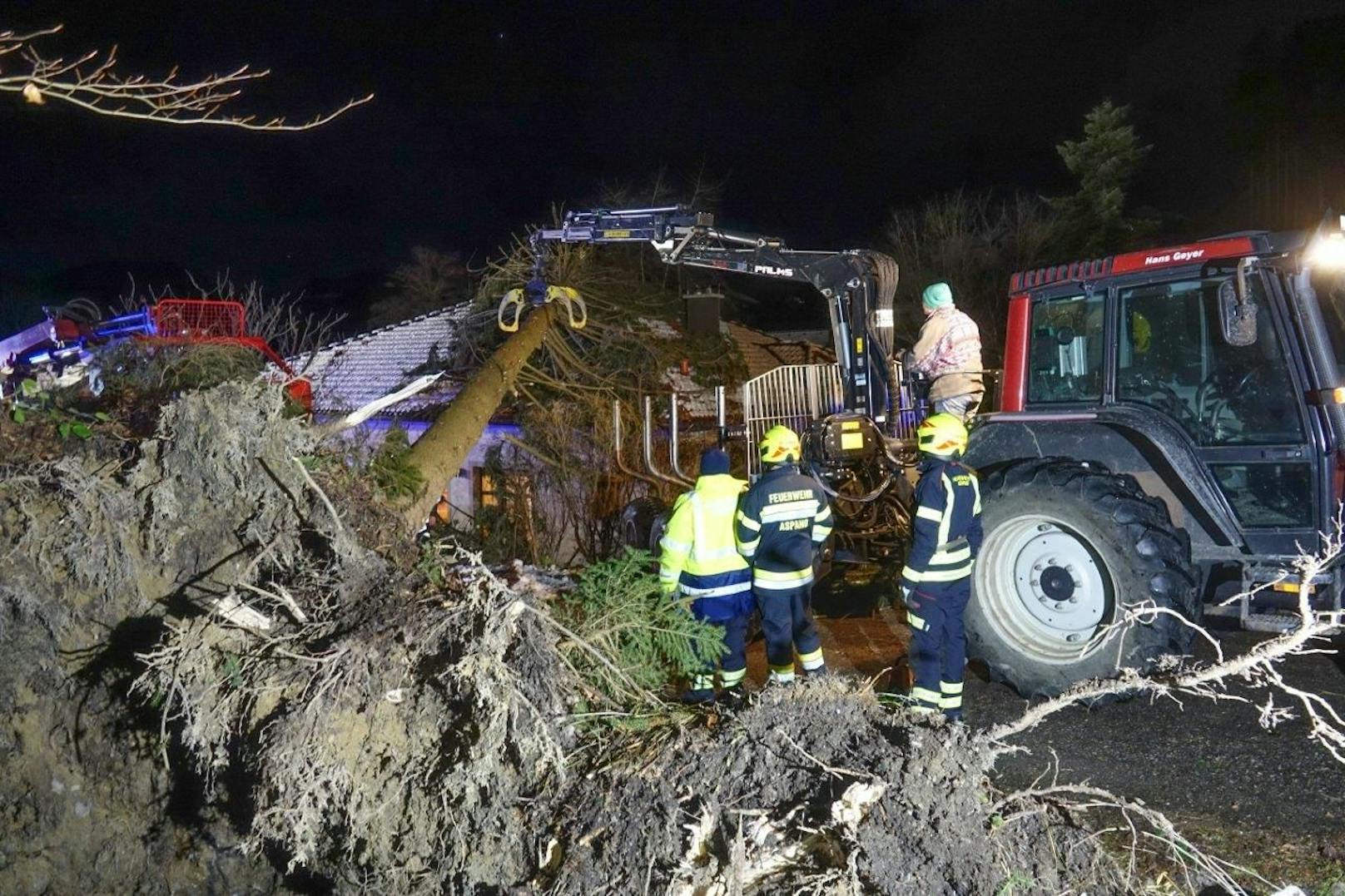 Es war die zweite einsatzintensive Nacht in Folge für zahlreiche Feuerwehren des Bezirkes Neunkirchen. Nachdem viele Feuerwehren am Freitag bereits im Einsatz aufgrund der Baumbrüche durch den Nassschnee, sowie Hochwasser und Verkehrsunfälle standen, forderte vergangene Nacht speziell der schwere Sturm viele Helfer ein weiteres Mal.