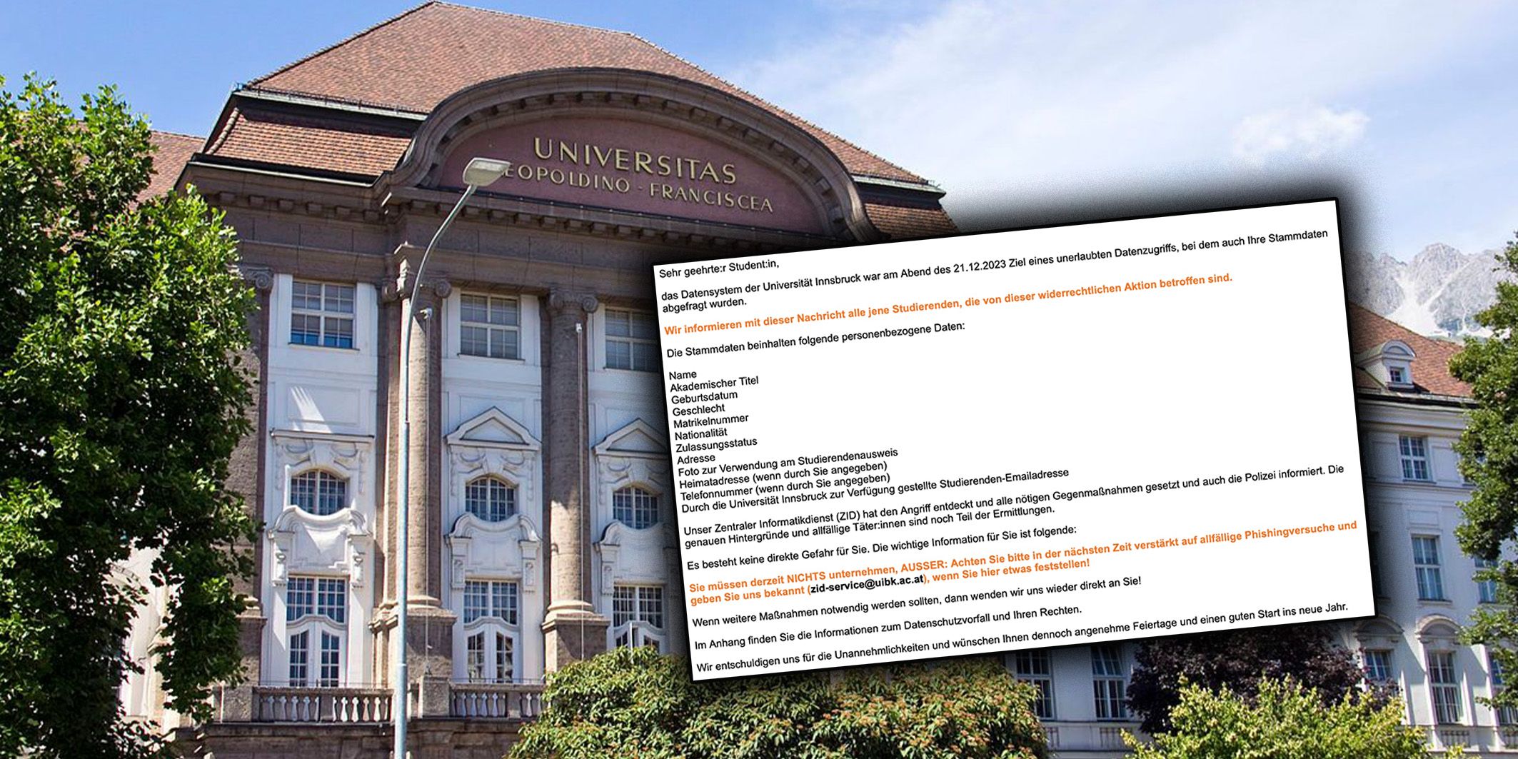 Die Universität Innsbruck wurde Opfer eines Hackerangriffs.