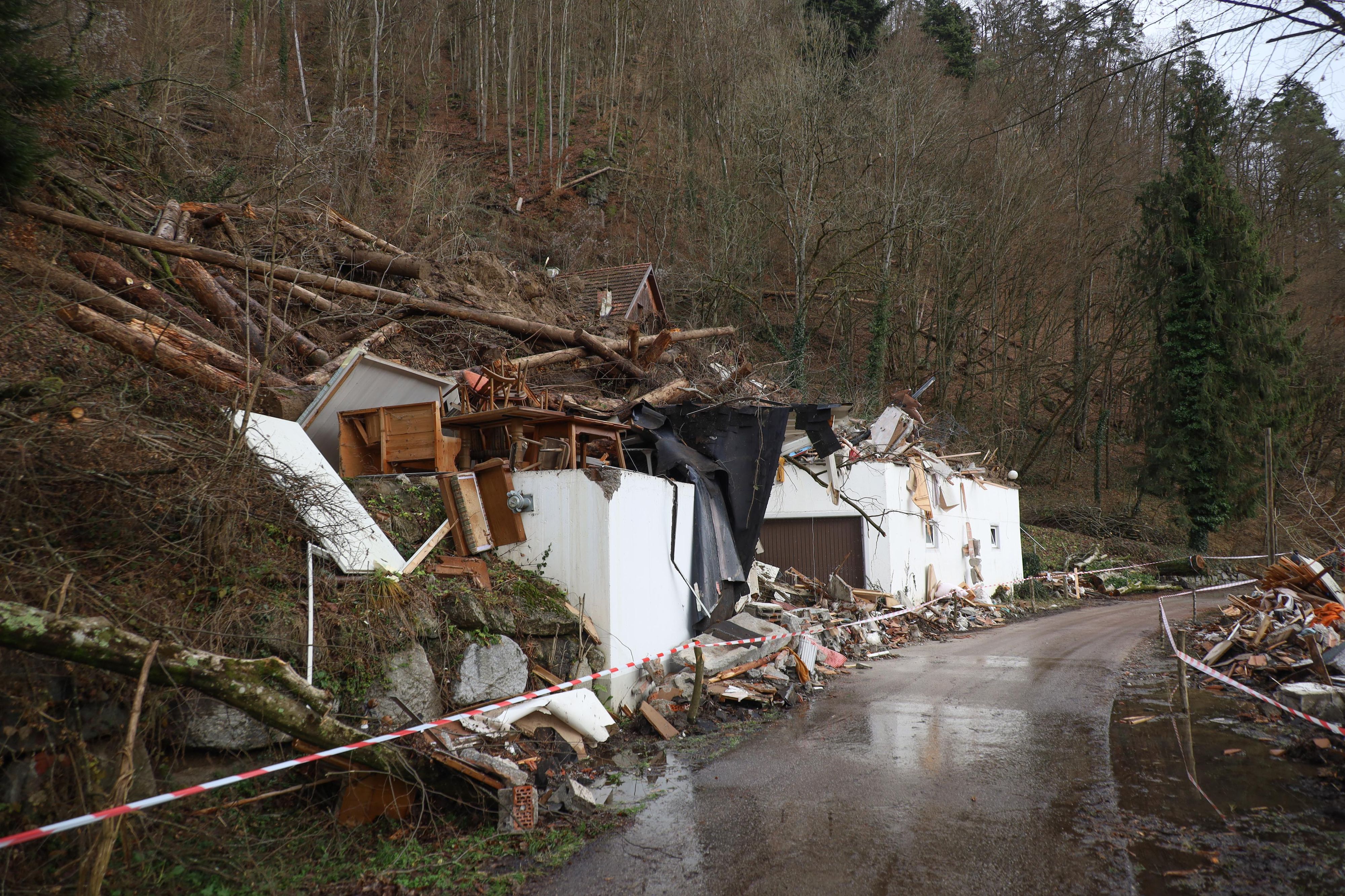 Das Haus wurde beim Murenabgang komplett zerstört.