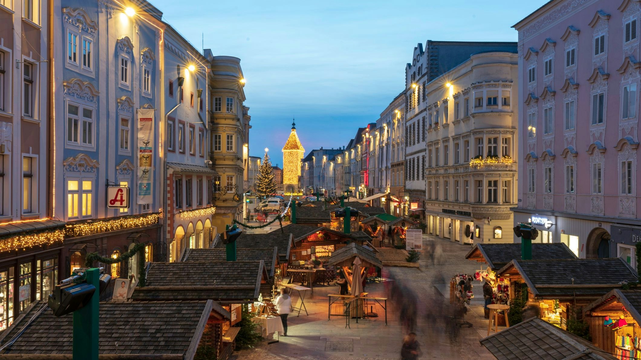 Town square Wels Upper Austria in Advent