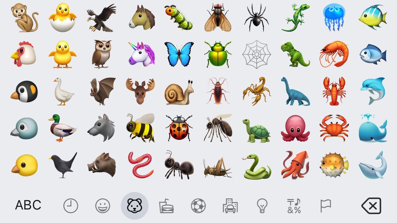 Die Artenvielfalt von Emojis geht Forschenden nicht weit genug: eine Auswahl an kleinen digitalen Bildern von Apple. 