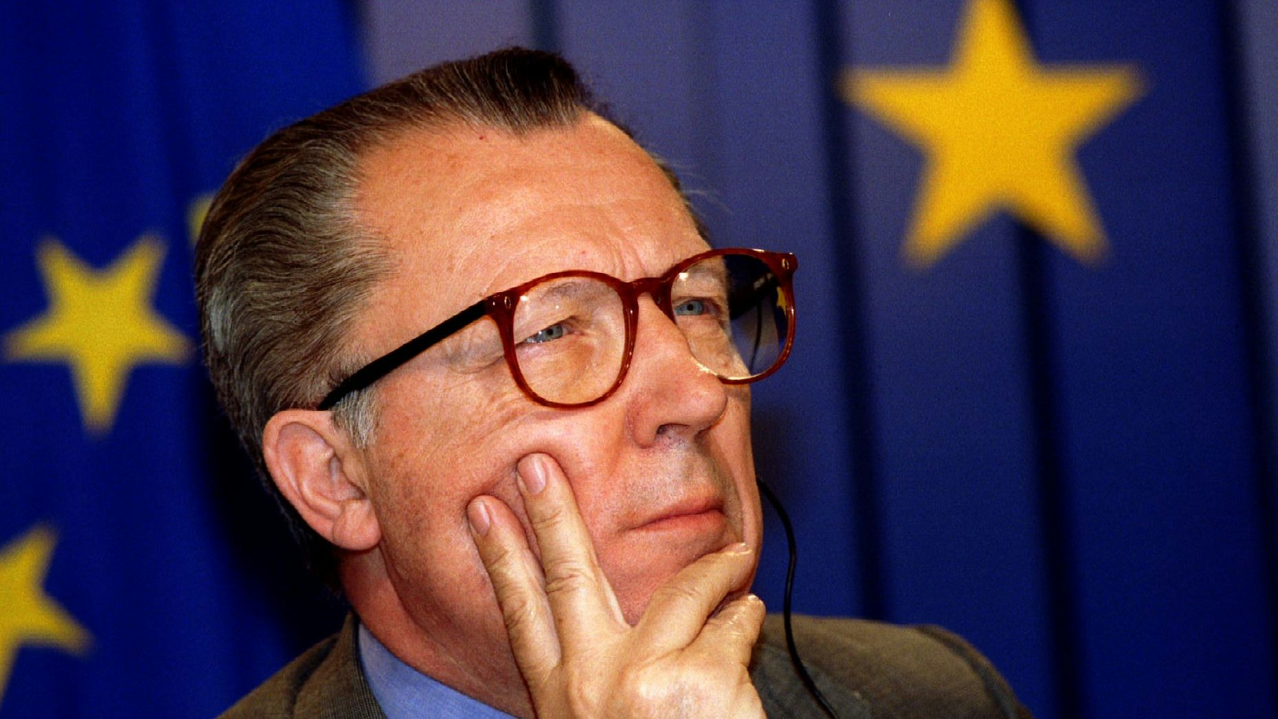 European Commission President Jacques Delors looks pensive during a pre-summit news conference he held June 21